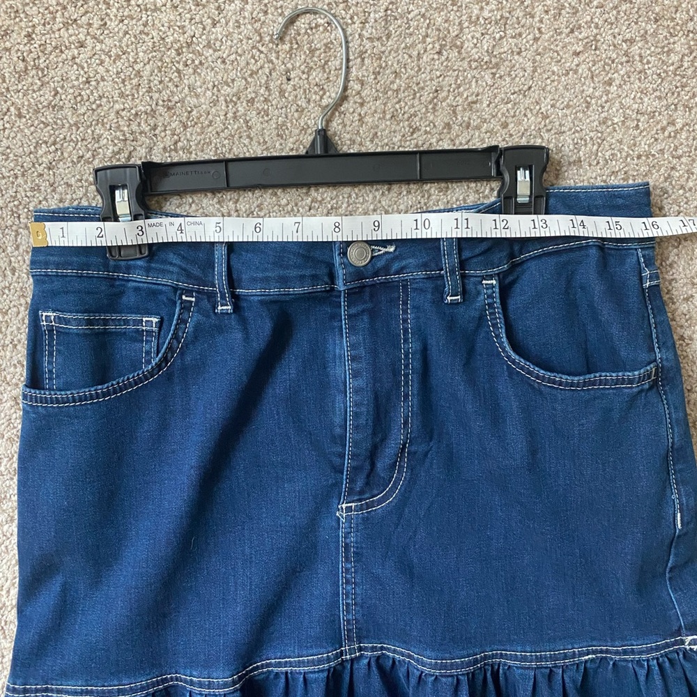 NWOT Free People Jordan Maxi Skirt We the Free Deep Blue Wash Size 12 - Picture 8 of 8